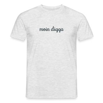 Moin Digga! - Männer T-Shirt - Grau meliert - Vorne - AI Model Male 178 dark (178cm)