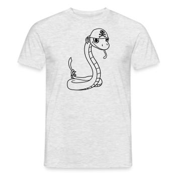 seeraeuber schlange pirat kapitaen matrose seebaer - Männer T-Shirt - Grau meliert - Vorne - AI Model Male 178 dark (178cm)