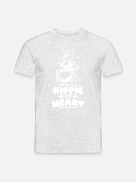 cool hippie dad drums music - Men's T-Shirt - heather grey