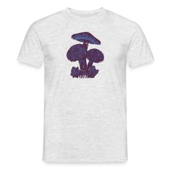 Mushrooms Linocut - Men's T-Shirt - heather grey - Front - AI Model Male 178 dark (178cm)