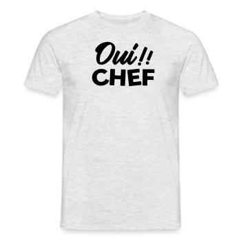 Cusinier humour restaurant - T-shirt homme - gris chiné - Devant - AI Model Male 178 dark (178cm)