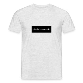 #verhaltenskreativ - Männer T-Shirt - Grau meliert - Vorne - AI Model Male 178 dark (178cm)