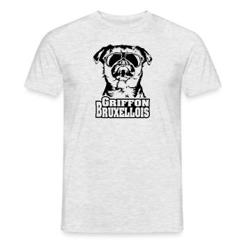 GRIFFON BRUXELLOIS cool Sonnenbrille Hunde Hund - Männer T-Shirt - Grau meliert - Vorne - AI Model Male 178 dark (178cm)