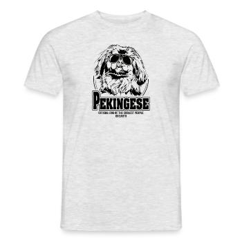 PEKINGESE coolest people dogs saying Wilsigns - Men's T-Shirt - heather grey - Front - AI Model Male 178 dark (178cm)