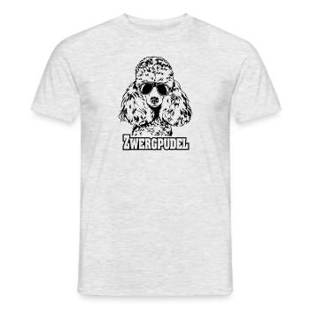 ZWERGPUDEL cool Sonnenbrille Hunde Hund - Männer T-Shirt - Grau meliert - Vorne - AI Model Male 178 dark (178cm)