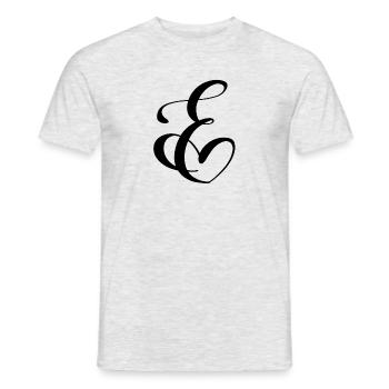 Heart E - Men's T-Shirt - heather grey - Front - AI Model Male 178 dark (178cm)