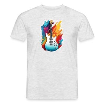 Rock n roll / Guitare / Musique / Instrument - T-shirt homme - gris chiné - Devant - AI Model Male 178 dark (178cm)