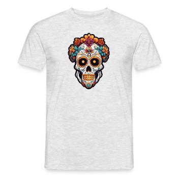 La Catrina / Tattoo / Mexico / Skull / Skull - Men's T-Shirt - heather grey - Front - AI Model Male 178 dark (178cm)