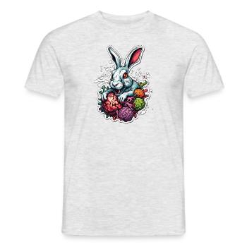Osterhase / Ostern / Eier / Feiertage / Osterfest - Männer T-Shirt - Grau meliert - Vorne - AI Model Male 178 dark (178cm)