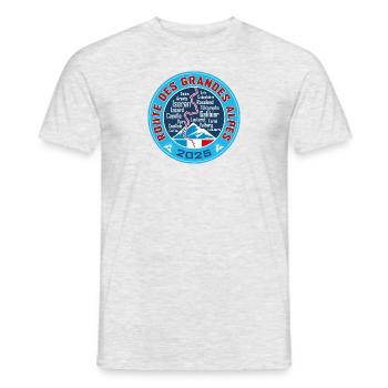 Route des Grandes Alpes V3 | 2025 - Men's T-Shirt - heather grey - Front - AI Model Male 178 dark (178cm)