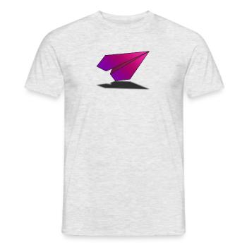 Airplane from paper design pink - Männer T-Shirt - Grau meliert - Vorne - AI Model Male 178 dark (178cm)