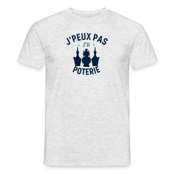 J'Peux pas j'ai Poterie - T-shirt homme - gris chiné - Devant - AI Model Male 178 dark (178cm)