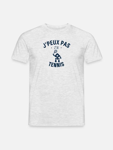 J Peux Pas J Ai Tennis - T-shirt homme - gris chiné