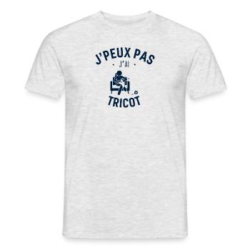 J peux pas j ai Tricot - T-shirt homme - gris chiné - Devant - AI Model Male 178 dark (178cm)