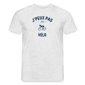 J peux pas j ai Vélo - T-shirt homme - gris chiné - Devant - AI Model Male 178 dark (178cm)