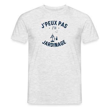 J peux pas j ai jardinage - T-shirt homme - gris chiné - Devant - AI Model Male 178 dark (178cm)