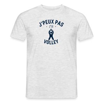Ich kann nicht Volleyball spielen - Männer T-Shirt - Grau meliert - Vorne - AI Model Male 178 dark (178cm)
