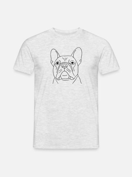 Französische Bulldogge - Männer T-Shirt - Grau meliert