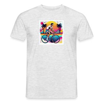 retro road bike rider 80s vintage - Men's T-Shirt - heather grey - Front - AI Model Male 178 dark (178cm)