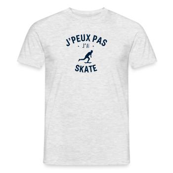 J peux pas j ai Skate - T-shirt homme - gris chiné - Devant - AI Model Male 178 dark (178cm)
