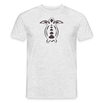tatouage tribal tortue - T-shirt homme - gris chiné - Devant - AI Model Male 178 dark (178cm)