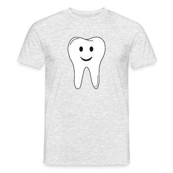 Zahn - Zahnarzt - Praxis - Logo - Geschenkidee - Männer T-Shirt - Grau meliert - Vorne - AI Model Male 178 dark (178cm)