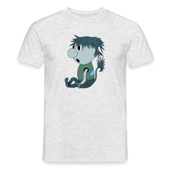 Blue Troll - Men's T-Shirt - heather grey - Front - AI Model Male 178 dark (178cm)