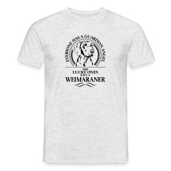 WEIMARANER Guardian Angel Dog Saying Wilsigns - Men's T-Shirt - heather grey - Front - AI Model Male 178 dark (178cm)