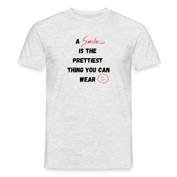 A Smile is the prettiest thing you can wear - Men's T-Shirt - heather grey - Front - AI Model Male 178 dark (178cm)
