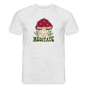 Méditation aux champignons - T-shirt homme - gris chiné - Devant - AI Model Male 178 dark (178cm)