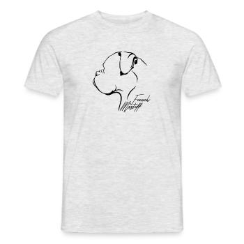 FRANÇAIS MASTIFF Profil Chiens Wilsigns - T-shirt homme - gris chiné - Devant - AI Model Male 178 dark (178cm)