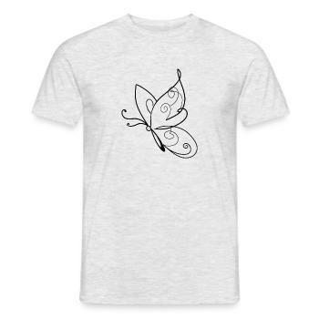Butterfly Lineart Animal - Men's T-Shirt - heather grey - Front - AI Model Male 178 dark (178cm)