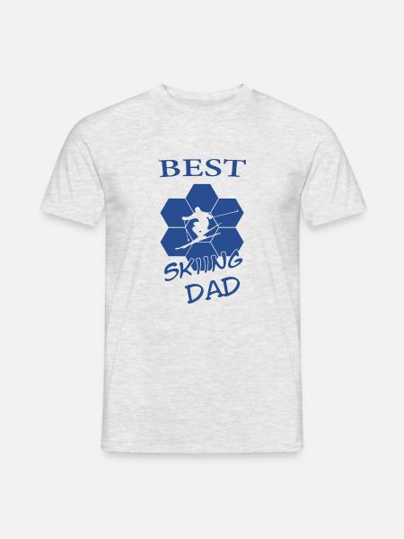 best skiing dad - Männer T-Shirt - Grau meliert