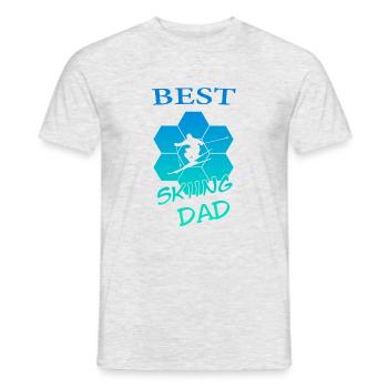 Skiing Dad - Männer T-Shirt - Grau meliert - Vorne - AI Model Male 178 dark (178cm)