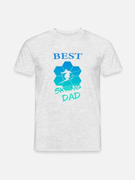 Skiing Dad - Männer T-Shirt - Grau meliert
