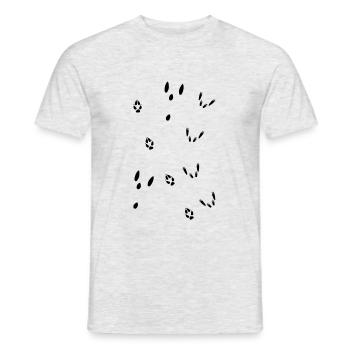Tracks from squirrel, hare and fox - Men's T-Shirt - heather grey - Front - AI Model Male 178 dark (178cm)