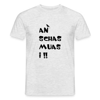 An Schas muas i - Männer T-Shirt - Grau meliert - Vorne - AI Model Male 178 dark (178cm)