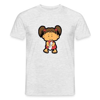 Baby girl - Männer T-Shirt - Grau meliert - Vorne - AI Model Male 178 dark (178cm)