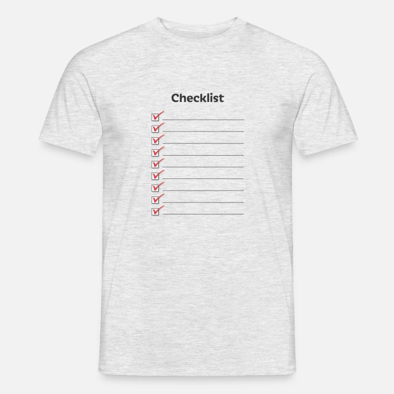 Checklist - Männer T-Shirt - Grau meliert