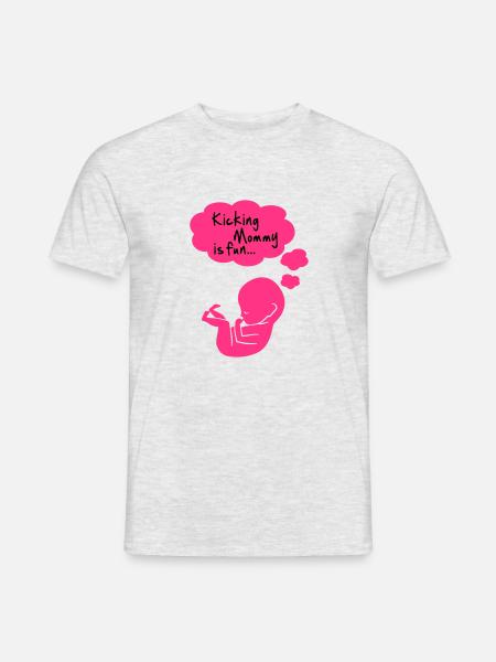kicking mommy is fun... - Men's T-Shirt - heather grey
