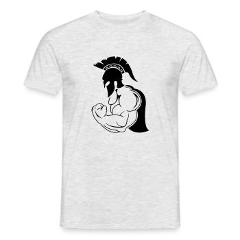 strong spartan - Men's T-Shirt - heather grey - Front - AI Model Male 178 dark (178cm)