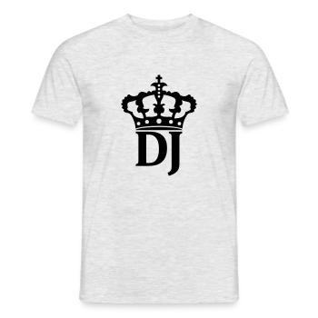 DJ Krone Logo - Männer T-Shirt - Grau meliert - Vorne - AI Model Male 178 dark (178cm)