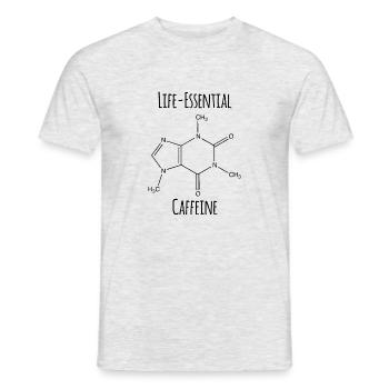 La caféine est vitale avec la formule chimique - T-shirt homme - gris chiné - Devant - AI Model Male 178 dark (178cm)
