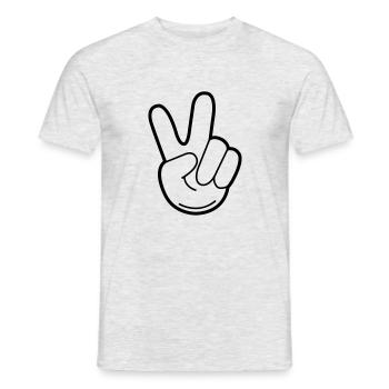 peace hand - Männer T-Shirt - Grau meliert - Vorne - AI Model Male 178 dark (178cm)