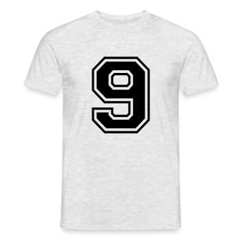 Number 9 Football | Team baseball| university basketball - Men's T-Shirt - heather grey - Front - AI Model Male 178 dark (178cm)