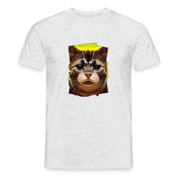 Cat face - Men's T-Shirt - heather grey - Front - AI Model Male 178 dark (178cm)