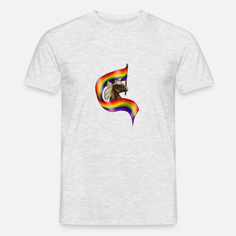 REGENBOGEN - Phoenix mit Prideflag - Männer T-Shirt - Grau meliert