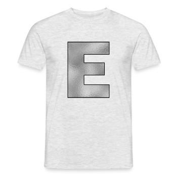 Letter E Silver - Men's T-Shirt - heather grey - Front - AI Model Male 178 dark (178cm)