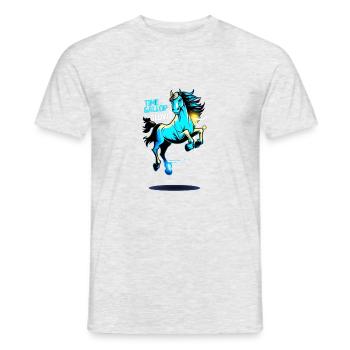 Time to Gallop and Glow | Vibrant Horse Artwork - Men's T-Shirt - heather grey - Front - AI Model Male 178 dark (178cm)