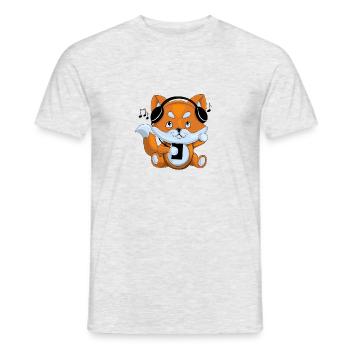 Der Lauschefuchs - Männer T-Shirt - Grau meliert - Vorne - AI Model Male 178 dark (178cm)